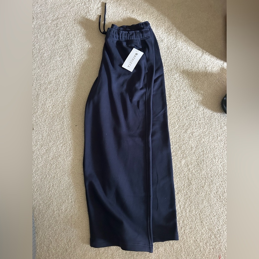 Navy Wide-Leg Sweatpants